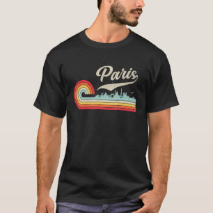 Camiseta Vintage França Cidade de Paris Retro Sunset Skylin