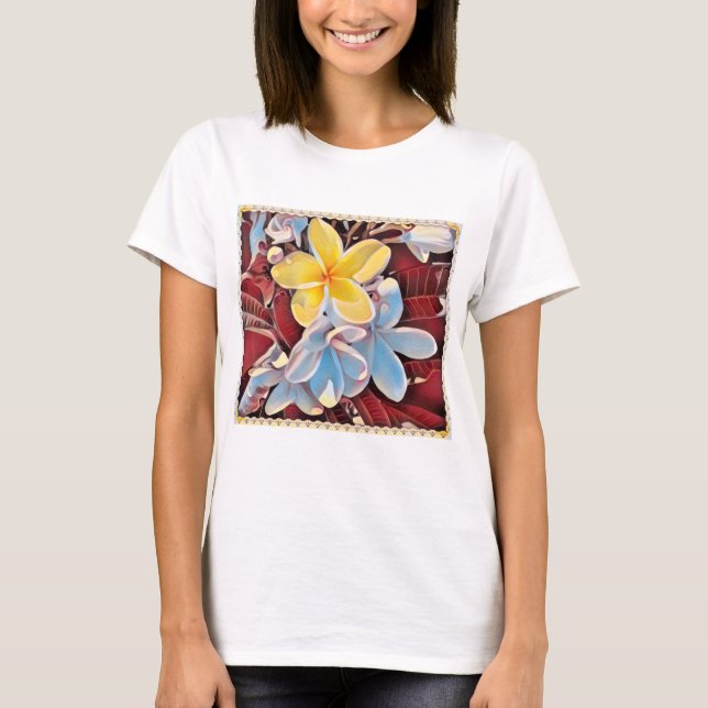 Camiseta Vintage Frangipani Tree Pop Art, Tshirt (Frente)