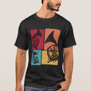 Camiseta Vintage Freench Horn Retro Music Musical Banda Lov