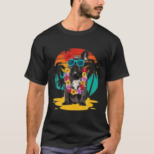 Camiseta Vintage French Buldogue Lover Vestindo Óculos Sola