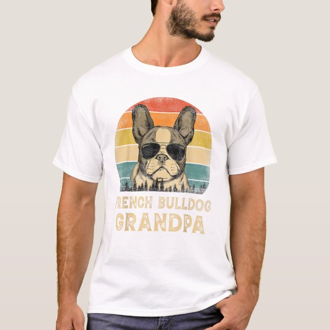 Camiseta Vintage French Bulldog Grandpa (Frente)