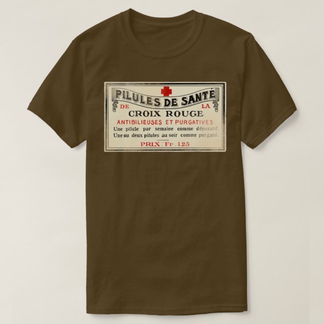 Camiseta Vintage french pharmacy label (Frente do Design)