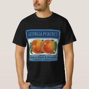 Camiseta Vintage Fruta Crate Label Art, Georgia Peaches