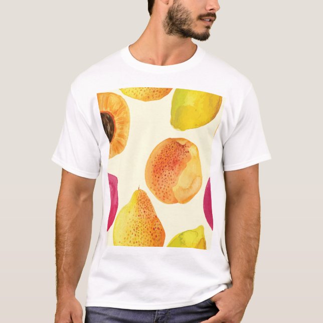 Camiseta Vintage Fruta de Aquarela Fresca (Frente)