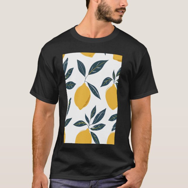 Camiseta Vintage Fruta Patterno Art Lemon (Frente)