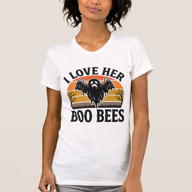 Camiseta Vintage Funny Ghost Bee Pun Halloween Des (Frente)
