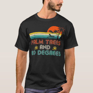 Camiseta Vintage Funny Summer Palm Trees E 80 Graus
