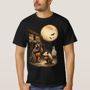 Camiseta Vintage Gambá Guaxinim Ganso Bobo Halloween 