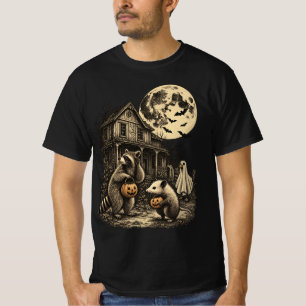 Camiseta Vintage Gambá Guaxinim Ganso Bobo Halloween