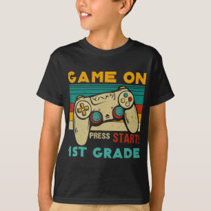Camiseta Vintage Game On Press Start 1rua Grade Gamer Back 