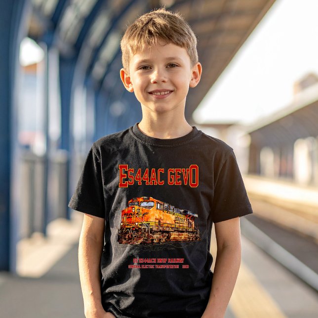 Camiseta Vintage GE ES44AC GEVO Locomotive Diesel (Vintage GE ES44AC GEVO Diesel Locomotive. Boy Basic T-Shirt)