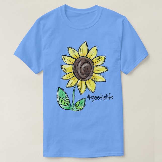 Camiseta Vintage Geetie Life Sunshin Sunflower Happy Holida (Frente do Design)