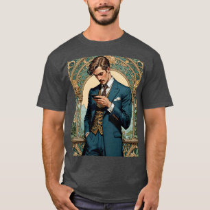 Camiseta Vintage Gentleman Texting em estilo
