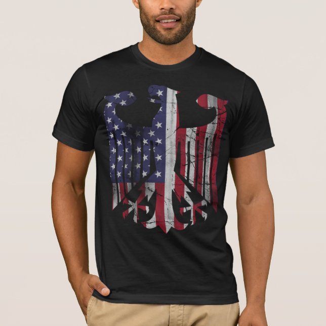 Camiseta Vintage German Heritage Flag Eagle (Frente)