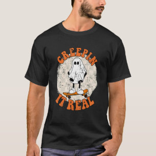 Camiseta Vintage Ghost Fall Season Retro Halloween Creme