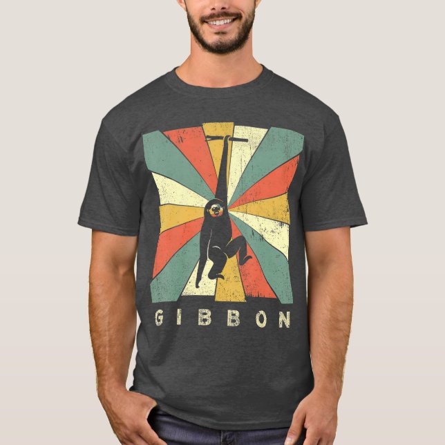 Camiseta Vintage Gibbon Lover - Estilo Animal (Frente)