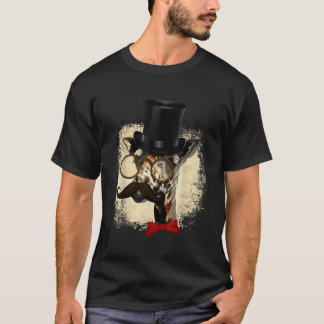 Camiseta Vintage Giraffe Hat E Big Mustache Engraçados Pres