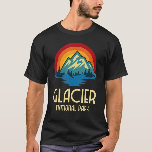 Camiseta Vintage Glacier National Park Montana Souvenir (Frente)