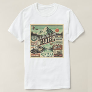 Camiseta Vintage Glacier National Park Road Trip: Montana