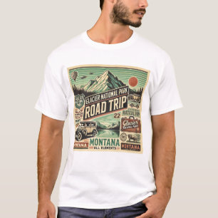 Camiseta Vintage Glacier National Park Road Trip: Montana