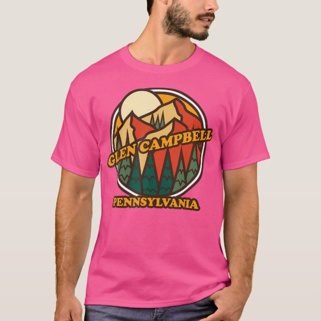 Camiseta Vintage Glen Campbell Pennsylvania Mountain Hiking (Frente)