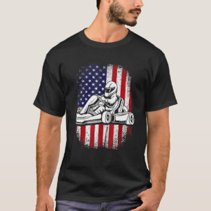 Camiseta Vintage Go Kart American Flag
