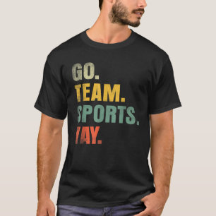 Camiseta Vintage Go Team Esportes Ymny Engraçado Dia de Jog