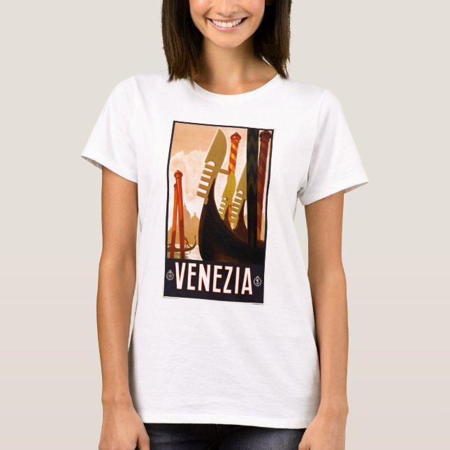 Camiseta Vintage Gondola Venezia Italy Travel (Frente)