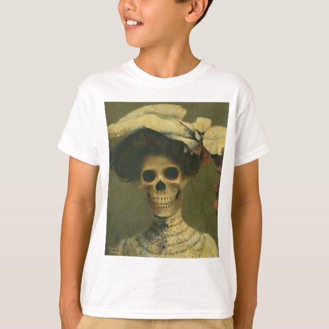 Camiseta Vintage Gothic Skeleton Lady (Frente)