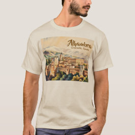 Camiseta Vintage Granada Spain Alhambra Watercolor Travel