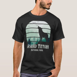 Camiseta Vintage Grand Teton National Park Howling Wolf Woo