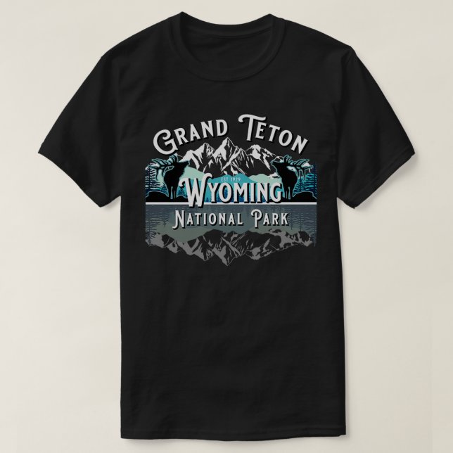 Camiseta Vintage Grand Teton National Park Vacation Souveni (Frente do Design)