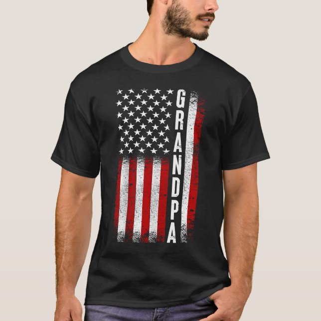 Camiseta Vintage Grandpa Patriotic American USA Flag Best  (Frente)