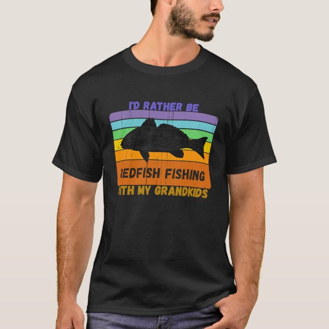 Camiseta Vintage Grandparents Watch My Grandkids Redfish (Frente)