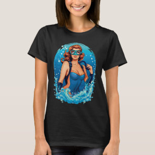 Camiseta Vintage Graphic Design Female Scuba Diver