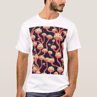 Camiseta Vintage Graphics Mushroom Sem Fios Padrão
