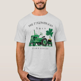 Camiseta Vintage Green Fazenda Trator Rua. Dia de Patrick