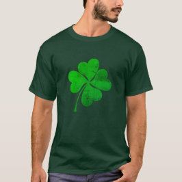 Camiseta Vintage Green Lucky Clover Rua. Dia de Patrick