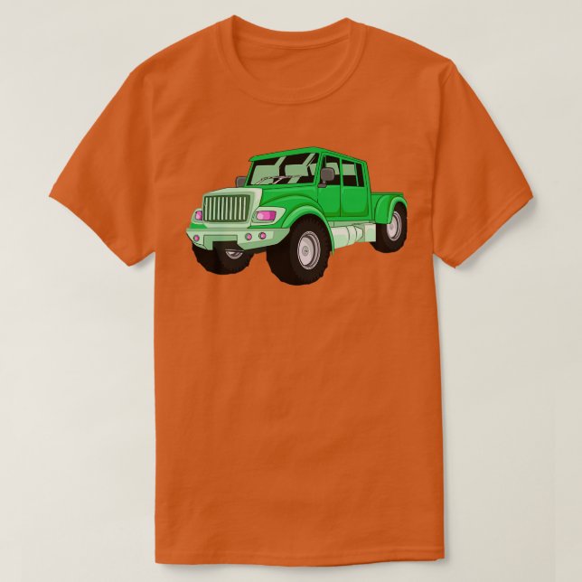 Camiseta Vintage Green Monster Truck (Frente do Design)