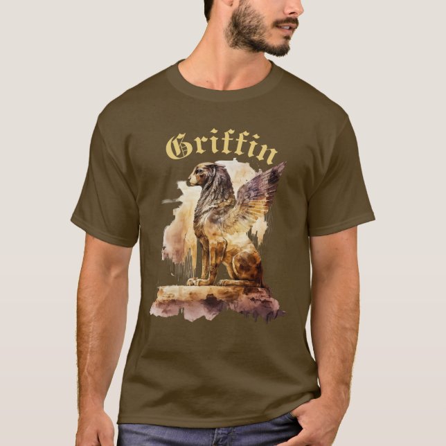 Camiseta Vintage Griffin Mythology Brown Dourado (Frente)