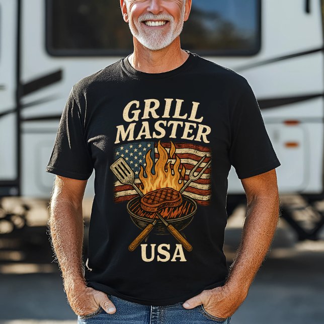 Camiseta Vintage Grill Master CHURRASCO EUA (Criador carregado)