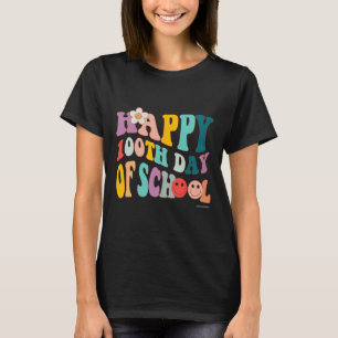 Camiseta Vintage Groovy 100 Dias De Escola Para Estudo De P
