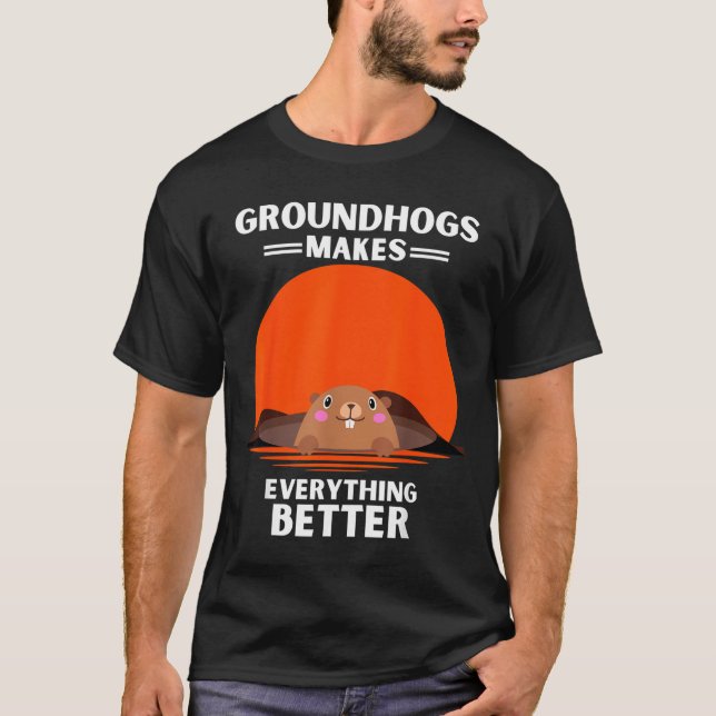 Camiseta Vintage Groundhog Makes Everything Better Retro  (Frente)