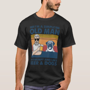 Camiseta Vintage Grumpy Old Man Like Beer And English Masti