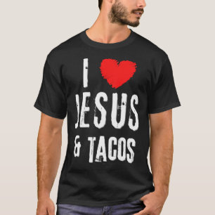 Camiseta Vintage Grunge Eu Amo JESUS & TACOS Cristão