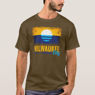 Camiseta Vintage Grunge Flag de Milwaukee City Wisconsin