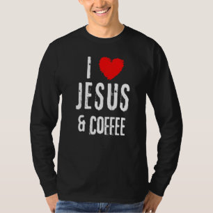 Camiseta Vintage Grunge I Love Jesus & Coffee Christian