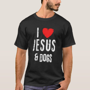 Camiseta Vintage Grunge I Love Jesus & Dogs Christian