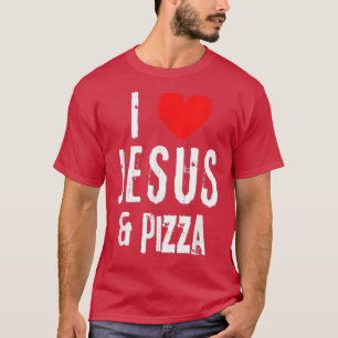 Camiseta Vintage Grunge I Love Jesus & Pizza, Christian 344