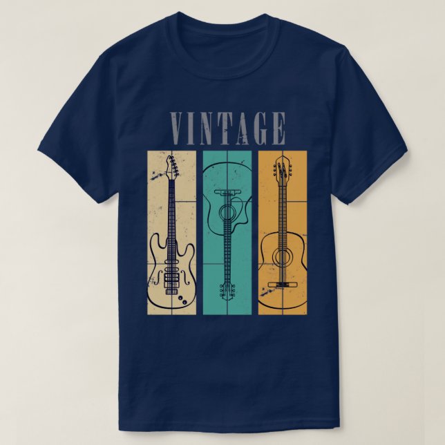 Camiseta Vintage Guitar (Frente do Design)